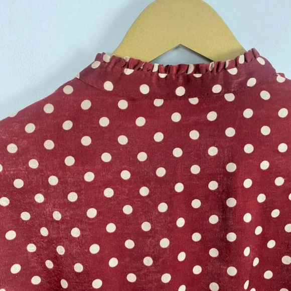 Zara Brown Polkadot V Neck Dress - Picture 12 of 14